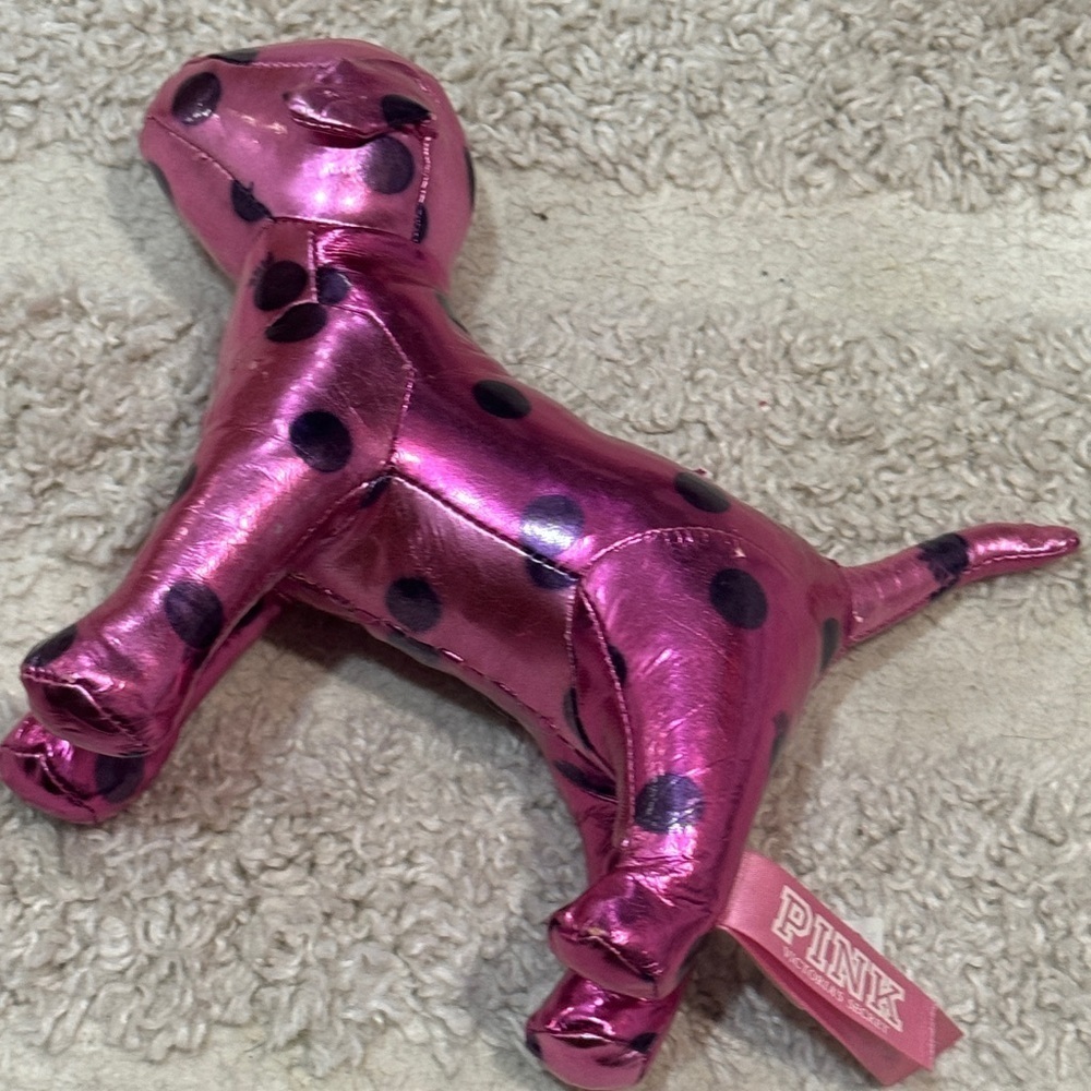 2012 PINK Victoria’s Secret dog puppy metallic shiny polka dots barbie pink - Picture 11 of 11
